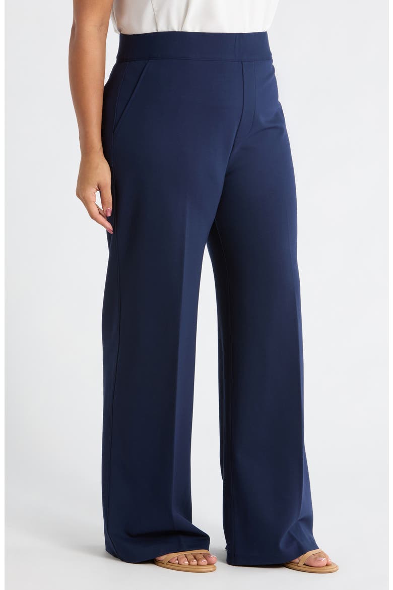 SPANXsupersmooth™ PerfectFit Ponte Wide Leg Pants, Alternate, color, TIMELESS NAVY