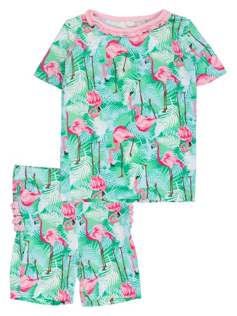 Ruffle Short Sleeve Pajama Set