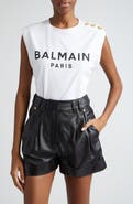 Balmain Cotton Logo Graphic Tank