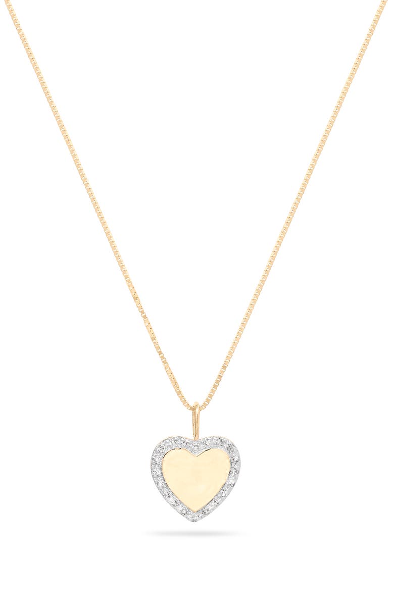 STONE AND STRAND Pavé Diamond Heart Tag Pendant Necklace, Main, color, 