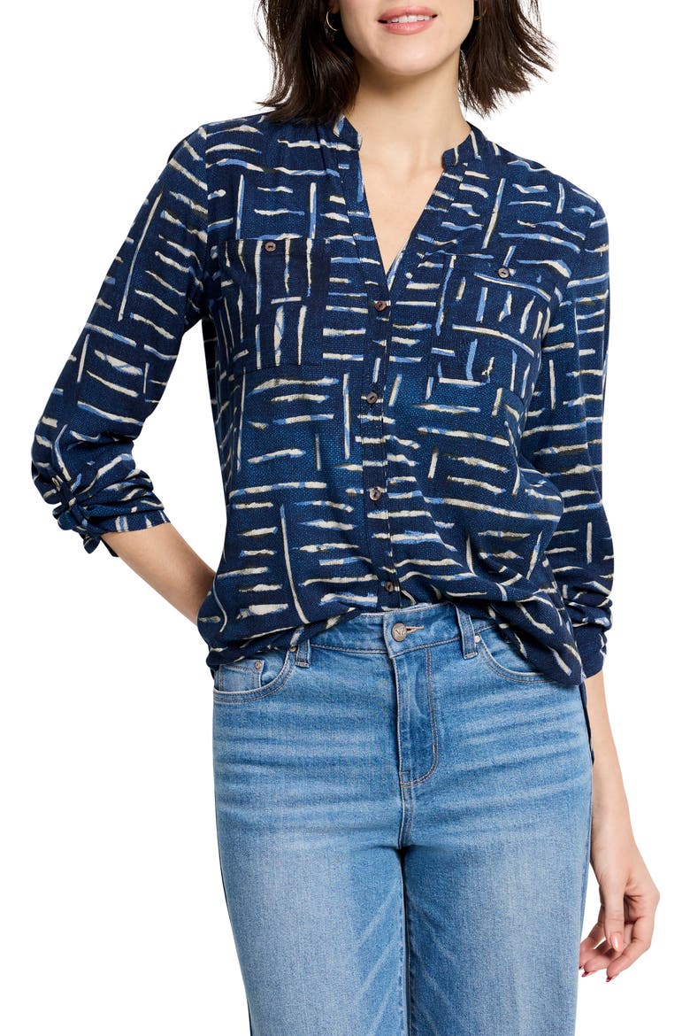 Indigo Dash Long Sleeve Button-Up Shirt, Main, color, INDIGO MULTI