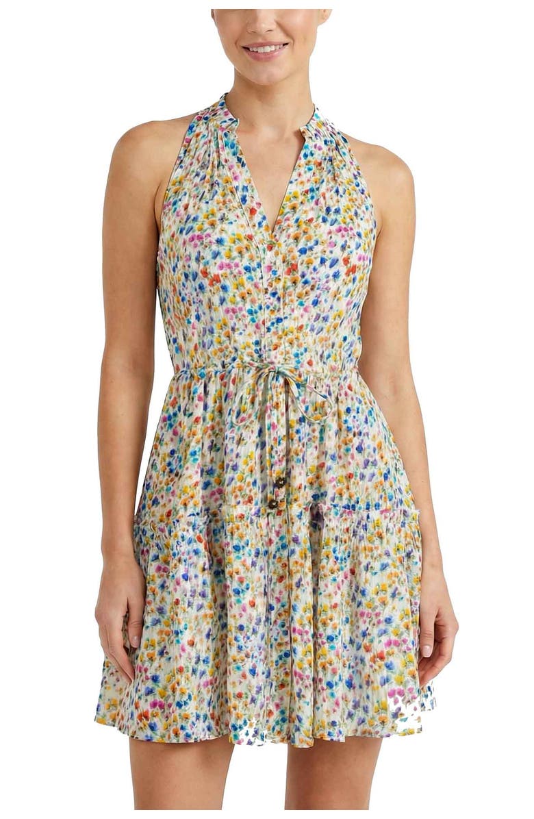 Change of Scenery Charlotte Printed Button-Front Cotton Shirtdress, Main, color, Wildflower Fields