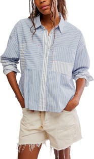 Free People Annie Striped Babydoll Shirt