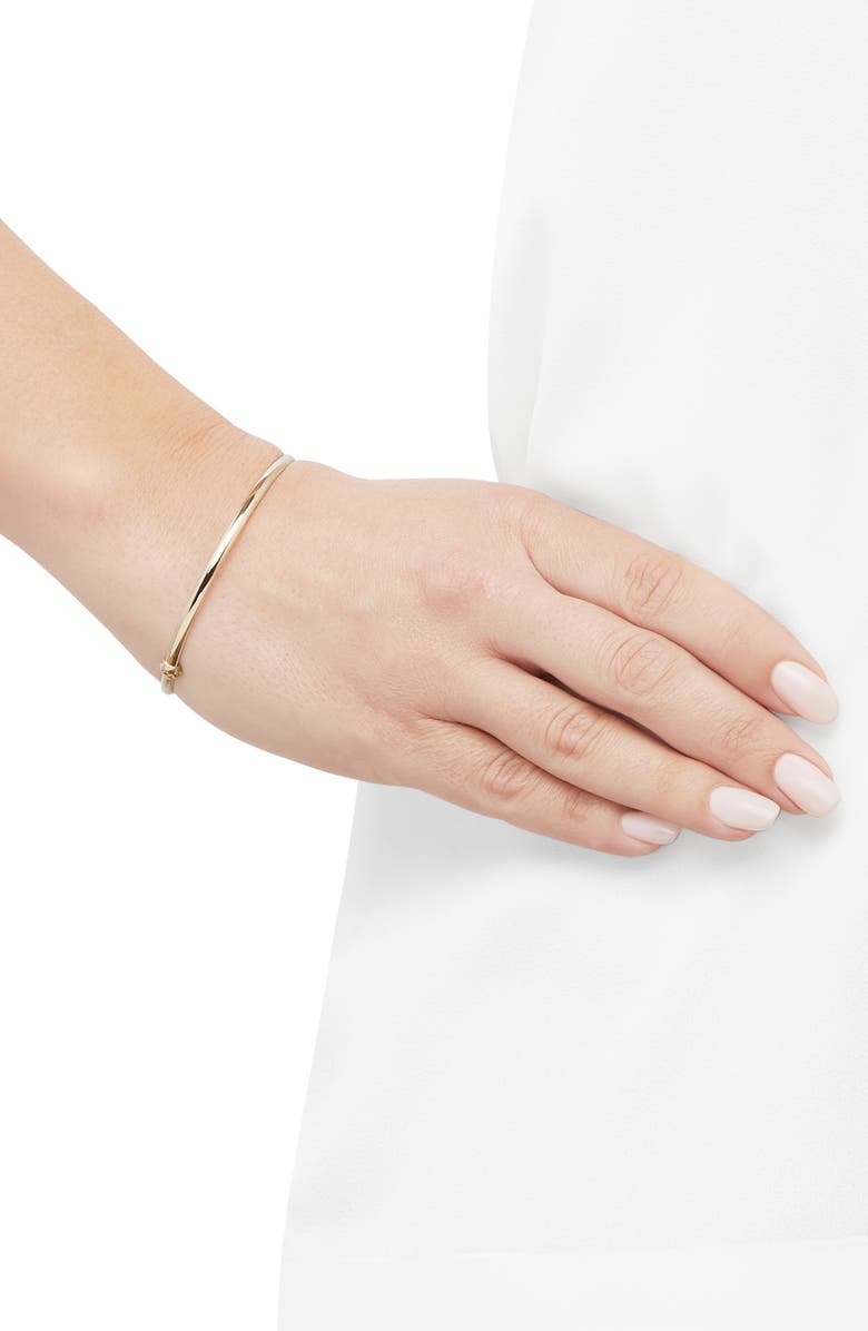 Frankie & Zoe 14K Yellow Gold Hollow Hinged Bangle Bracelet, Alternate, color, Yellow Gold