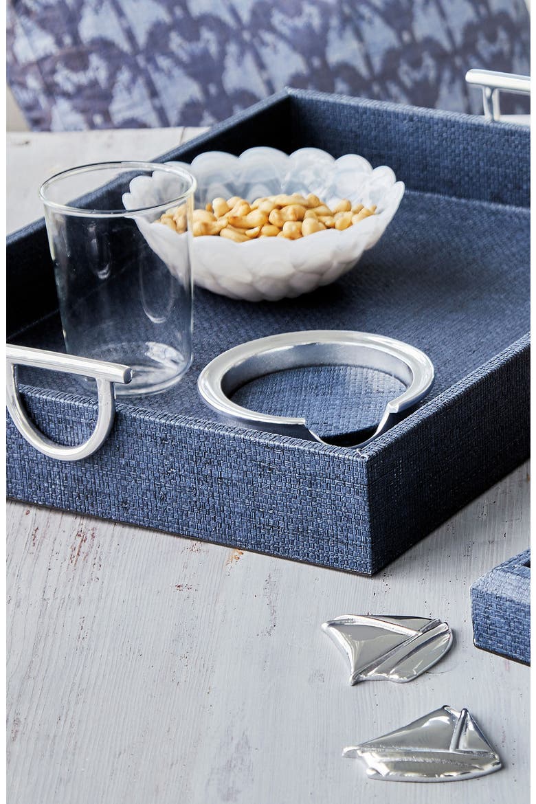 Woven Textured Serving Tray, Alternate, color, BLUE