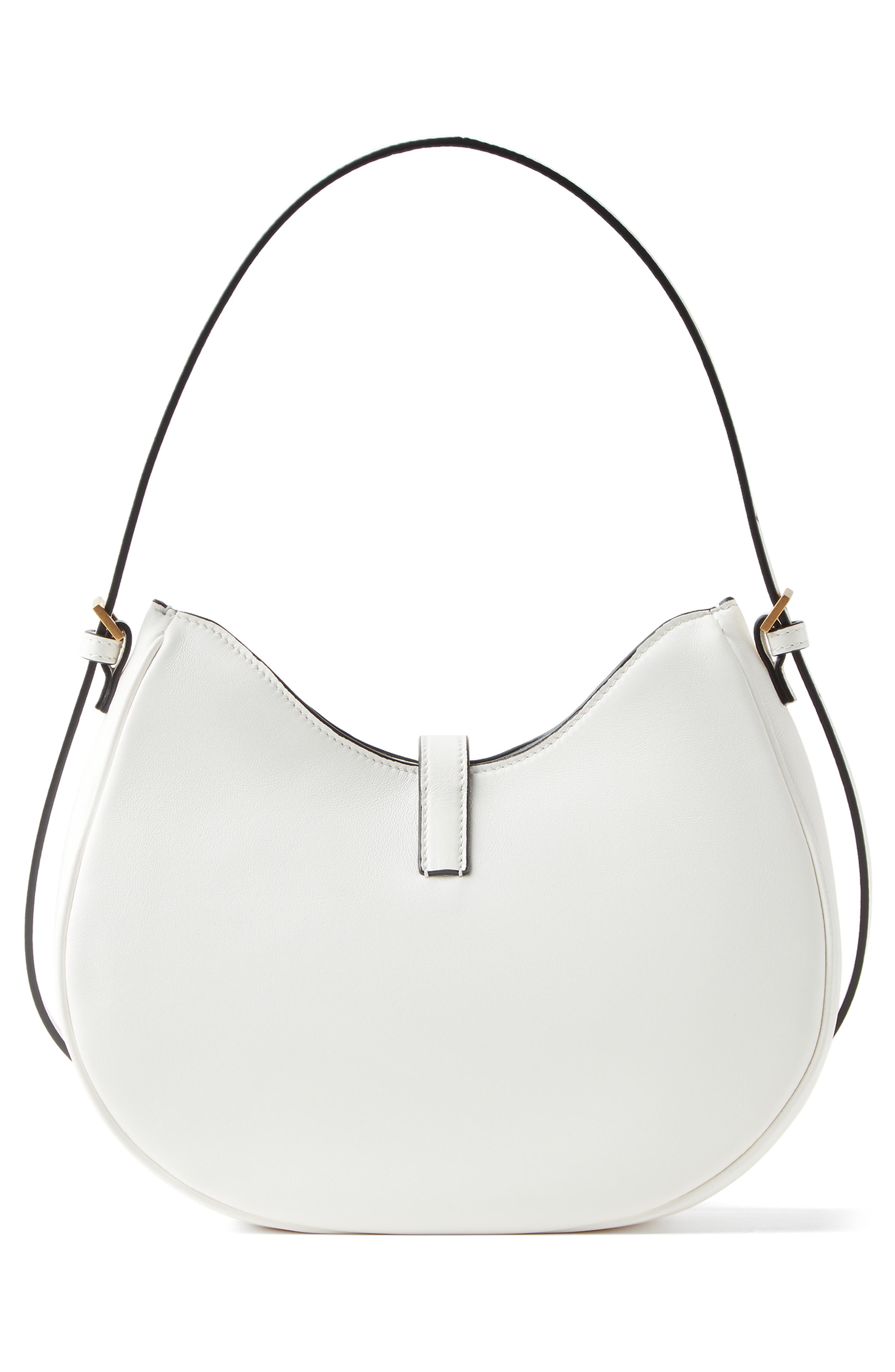 Small Leather Hobo Bag, Alternate, color, WHITE-GOLD 82