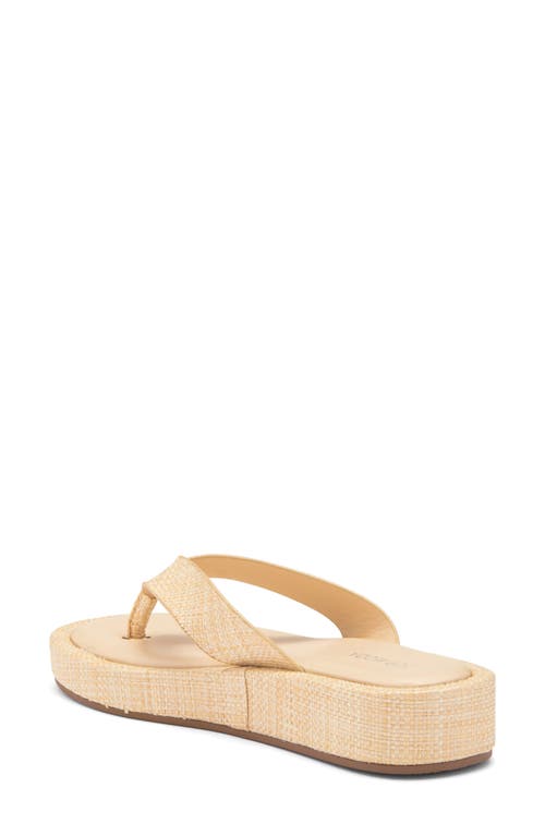 Top Guy Shoes Raya Platform Flip Flop In Beige Raffia