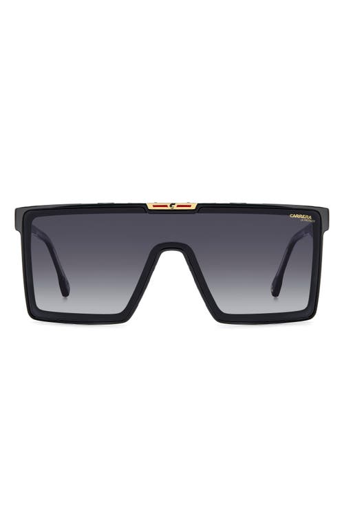 Carrera Eyewear 99mm Oversize Gradient Shield Sunglasses In Black Crystal/dark Grey