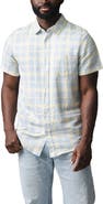 Hope & Henry Linen Short Sleeve Button Down Shirt