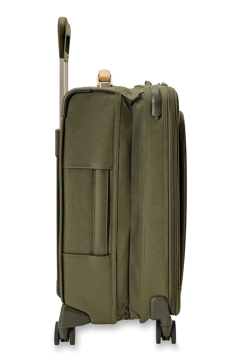 Baseline Essential 22-Inch Expandable Spinner Carry-On Bag, Alternate, color, OLIVE