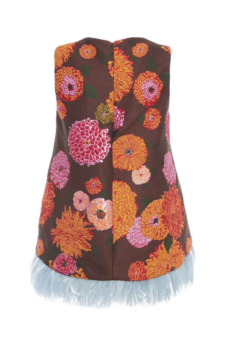 La DoubleJ La Scala Top With Feathers Jacquard Gyn Chocolate, Alternate, color, Jacquard Gyn Chocolate