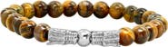 STEELTIME Men's Stainless Steel Tiger's Eye Beaded Dragon Bracelet