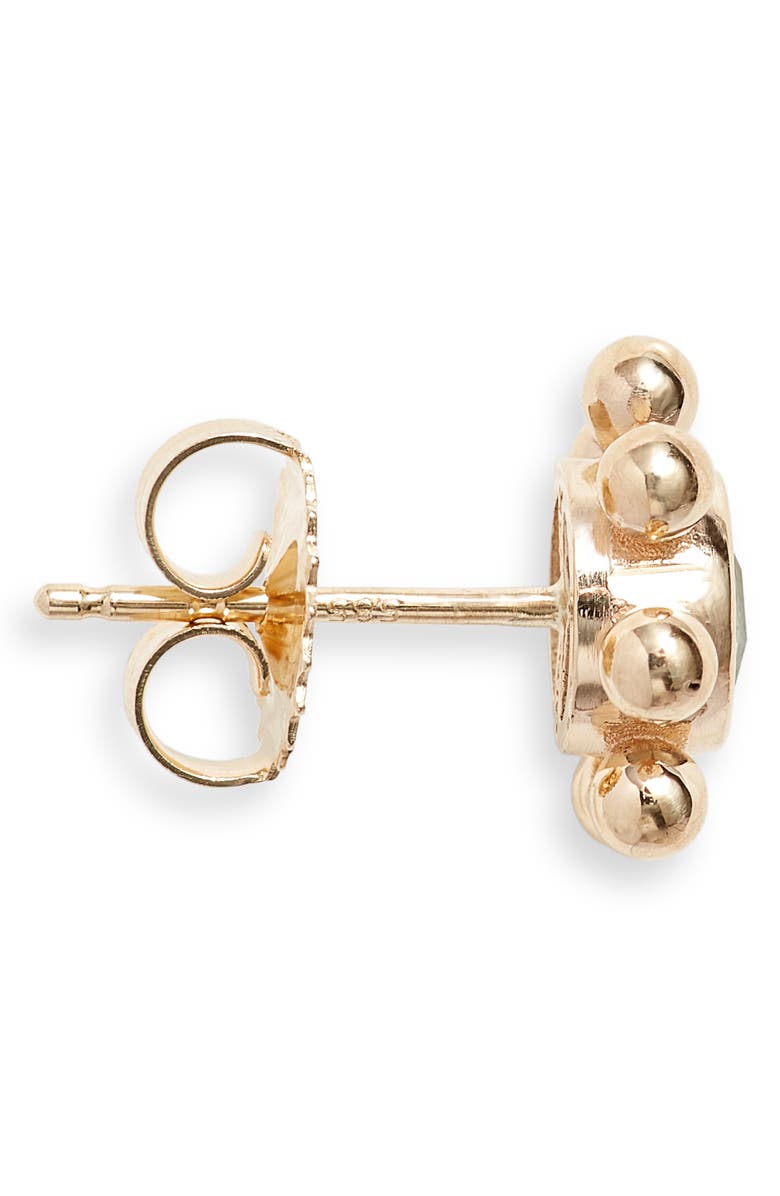 Anzie Dew Drop Marine Blue Topaz & 14K Gold Stud Earrings, Alternate, color, Swiss Blue