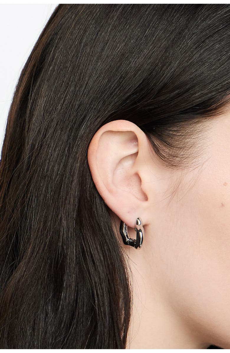 Bimba y Lola Wide Heart Hoop Earrings, Alternate, color, Silver