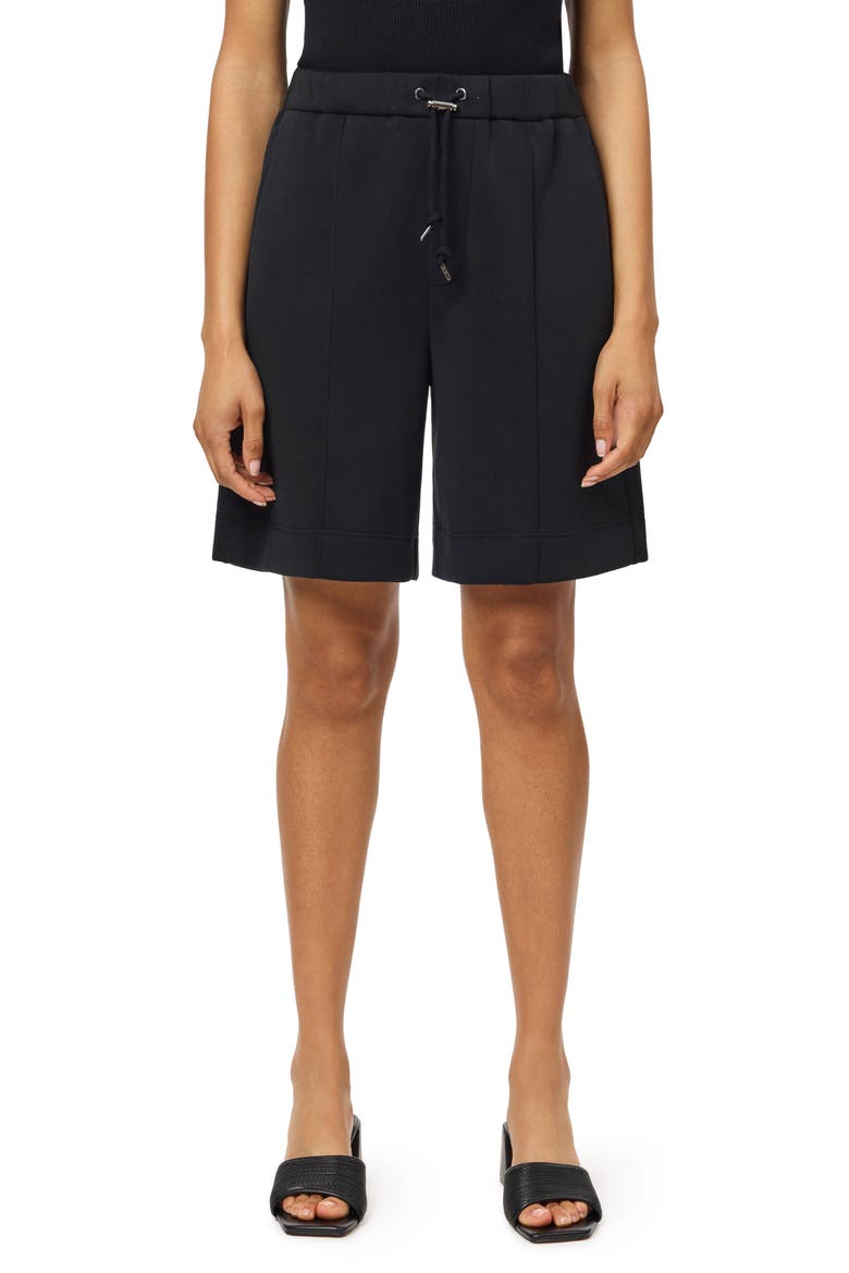 Pintuck Drawcord Scuba Shorts, Main, color, BLACK NIGHT