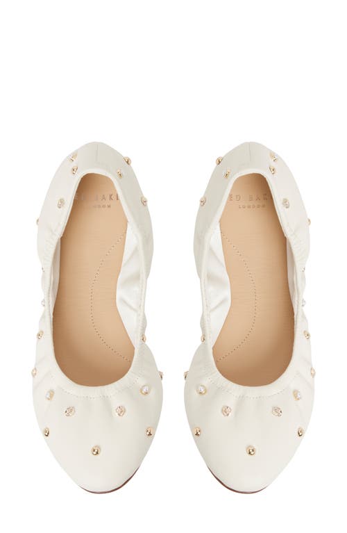 Ted Baker Lottie Studded Ballet Flat In White