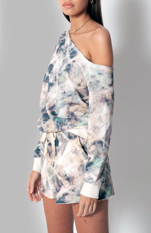 Tart Nikita One-shoulder Top In Fog Tie Dye