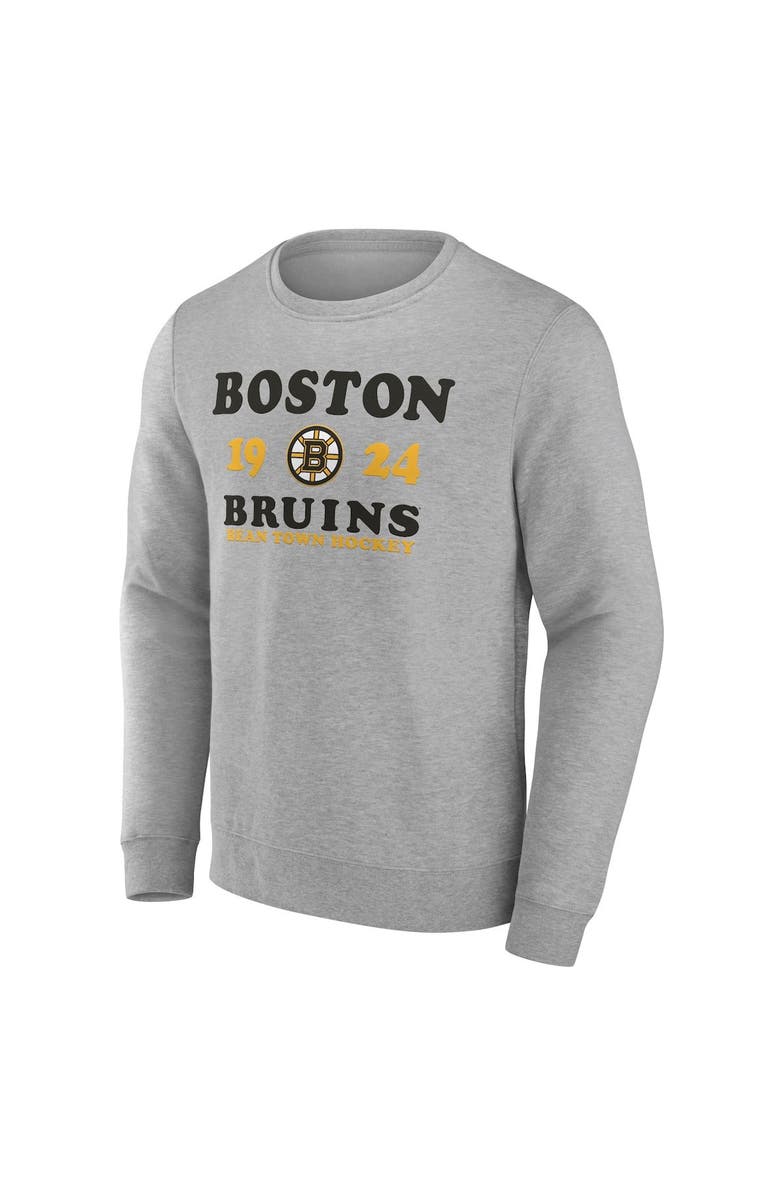 FANATICS Men's Fanatics Branded Heather Charcoal Boston Bruins Fierce Competitor Pullover Sweatshirt, Alternate, color, 