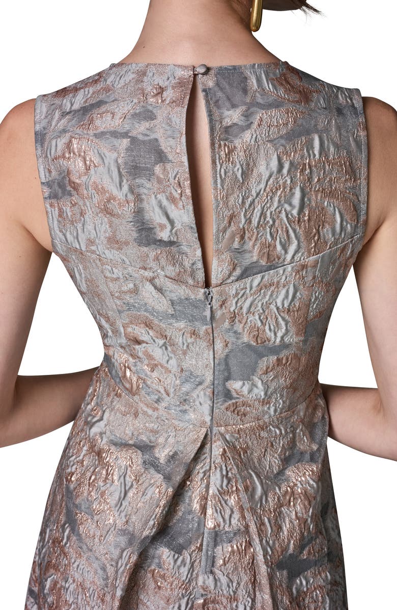 Donna Karan New York Sleeveless Metallic Midi Dress, Alternate, color, Grey Multi