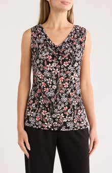 T Tahari Cowl Neck Sleeveless Top