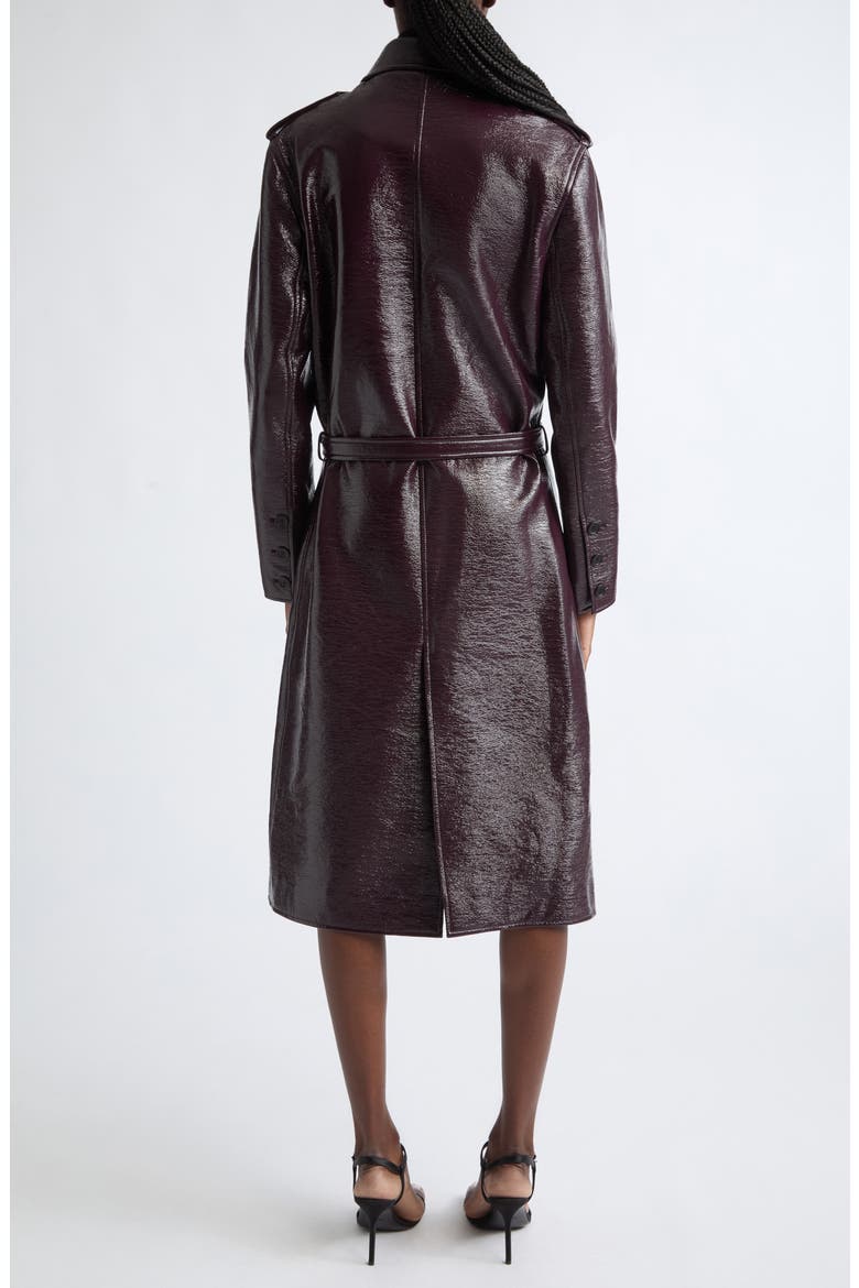 Vinyl Trench Coat, Alternate, color, BURNT RED