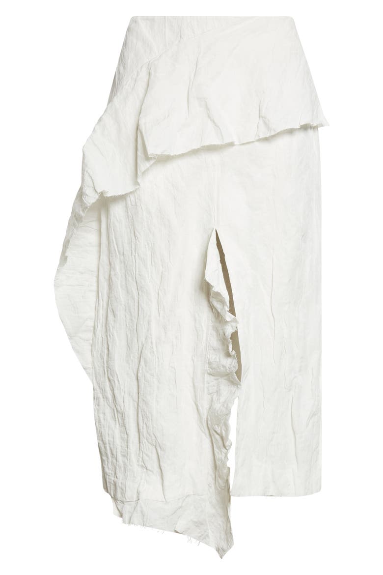 Hansly Crinkle Cotton Blend Midi Skirt, Alternate, color, OFF WHITE