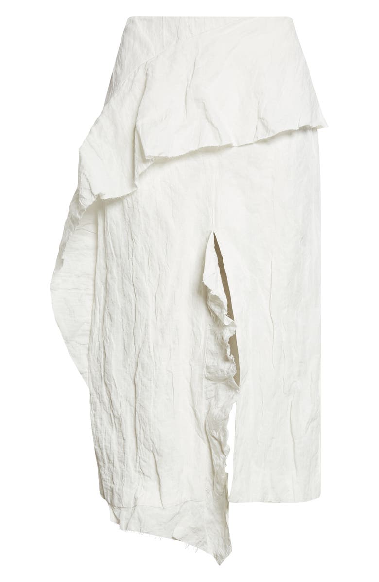 Proenza Schouler Hansly Crinkle Cotton Blend Midi Skirt, Main, color, Off White