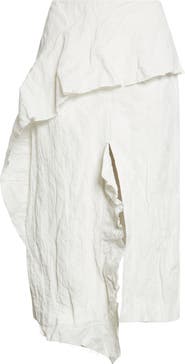Proenza Schouler Hansly Crinkle Cotton Blend Midi Skirt