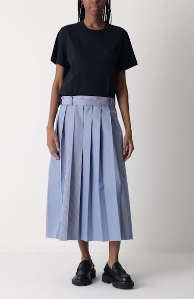 ■sacai■サカイ■Mixed Media Poplin & Jersey Midi Dress■ Sacai Mixed Media Belted Poplin & Jersey Midi Dress | Nordstrom