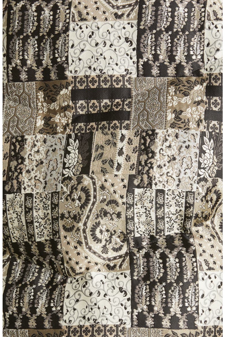 Jacquard Down Puffer Coat, Alternate, color, WHITE
