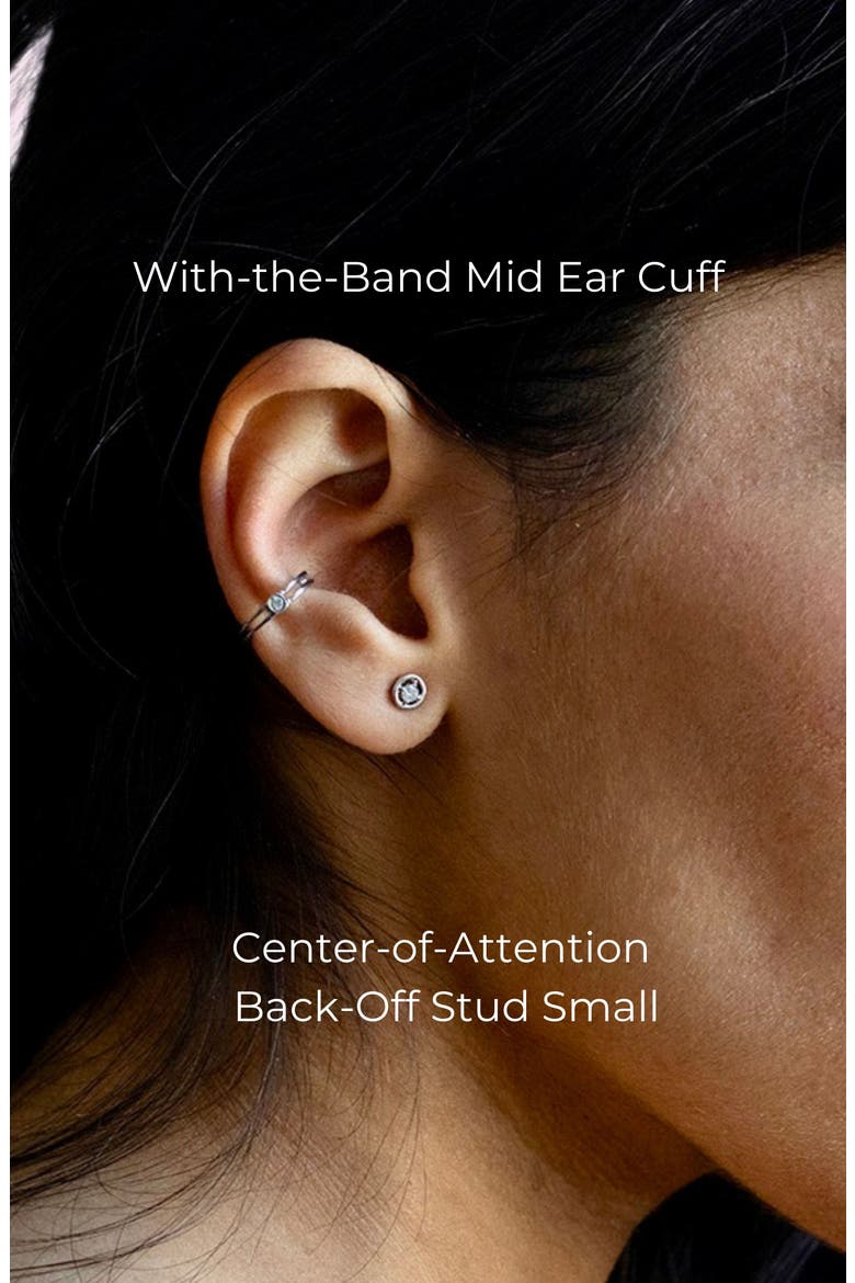 With-the-Band Ear Cuff, Alternate, color, Silver