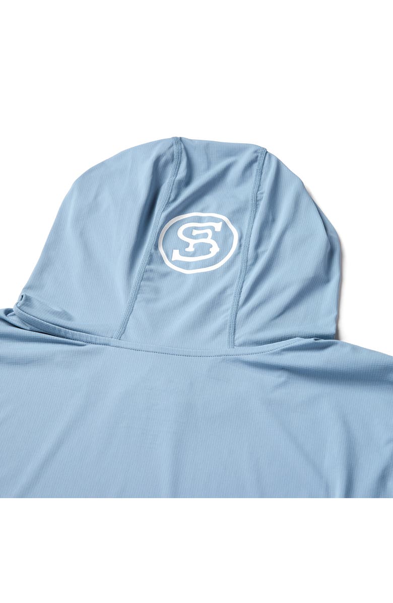 Seager Co Escala Performance Hooded Sunshirt, Alternate, color, Faded Denim