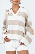 Princess Polly Rick Striped Collar Sweater