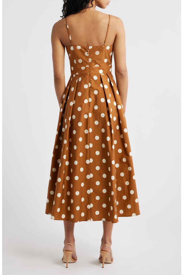 Dot Sleeveless Maxi Dress, Alternate, color, BROWN/ WHITE