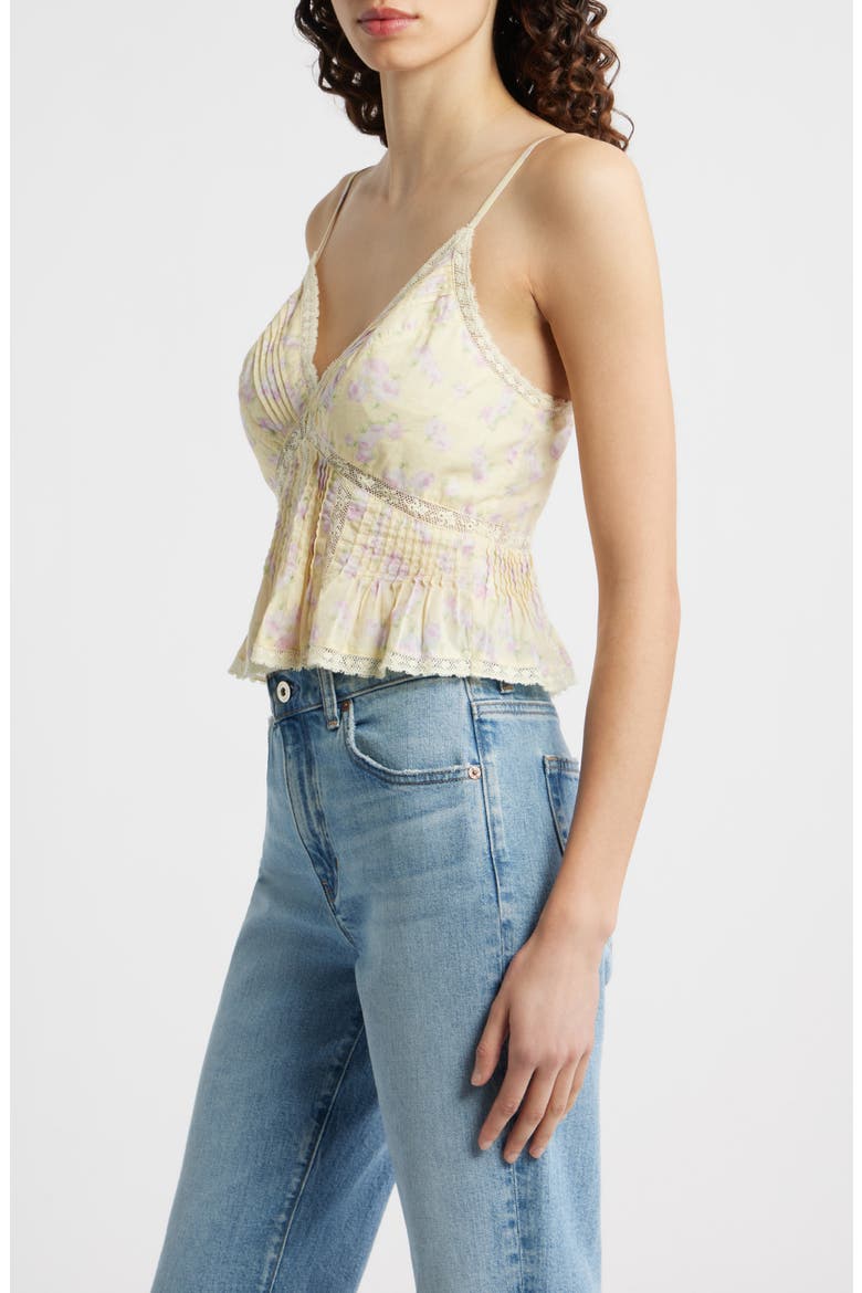 Elsette Lace & Ruffle Camisole, Alternate, color, LEMON SPRITZ