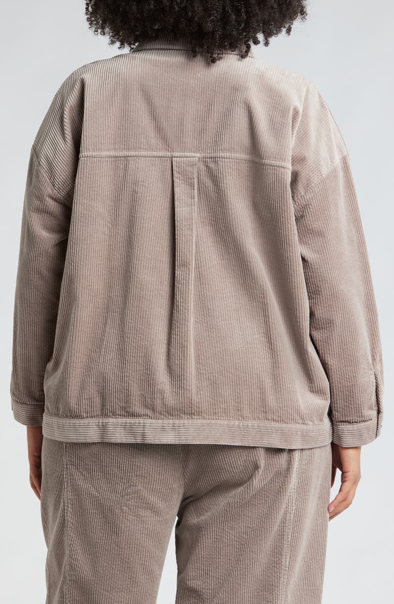 Eileen Fisher Classic Collar Corduroy Jacket, Alternate, color, Taupe