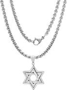HMY JEWELRY Stainless Steel Star of David Pendant Necklace