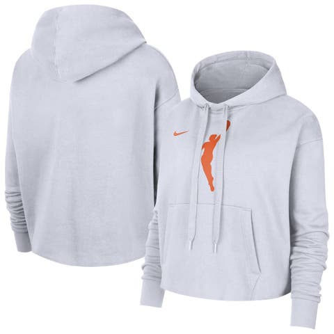 Women's Nike White WNBA Logowoman Team 13 Cropped Pullover Hoodie