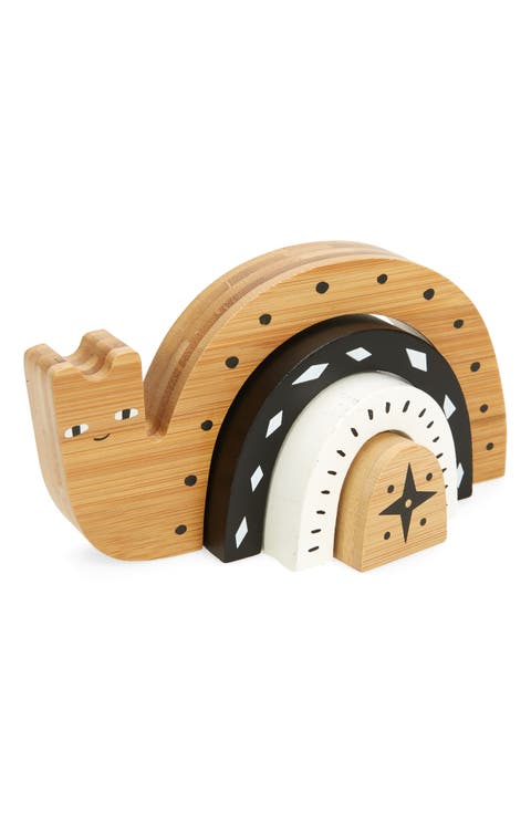 Bamboo Nesting Snail Stacking Toy Set
