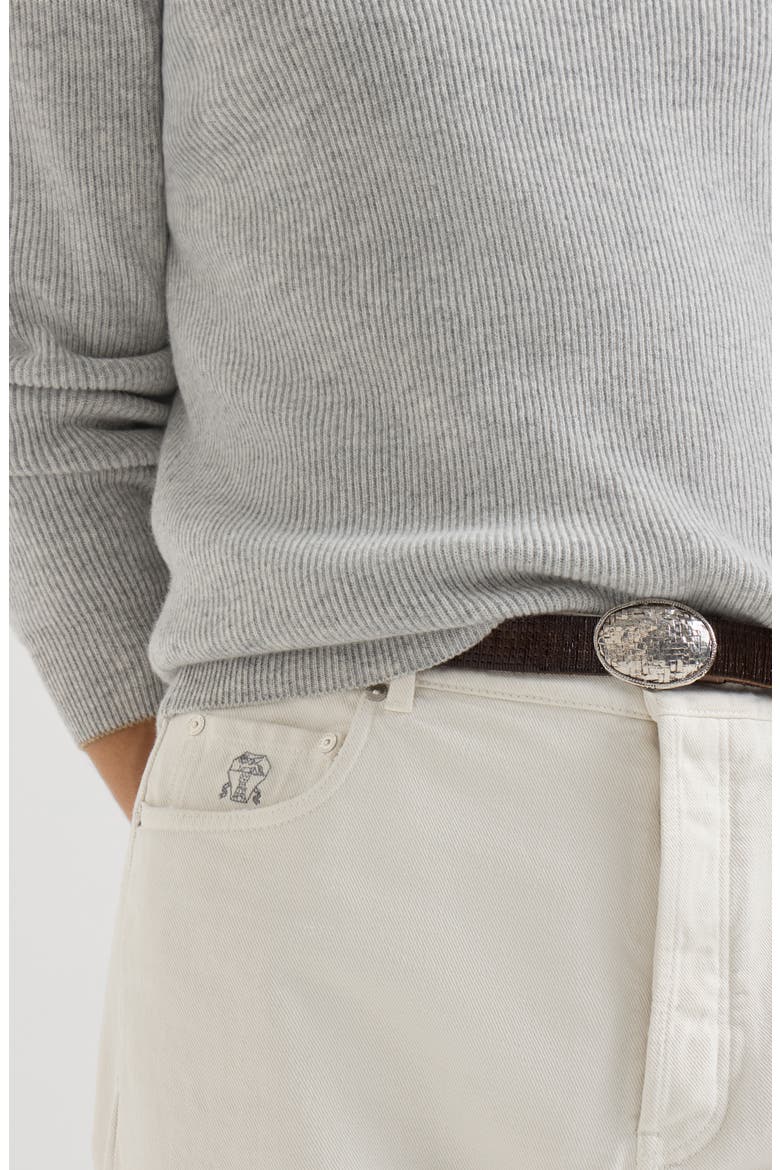 Cashmere English rib sweater, Alternate, color, Pebble