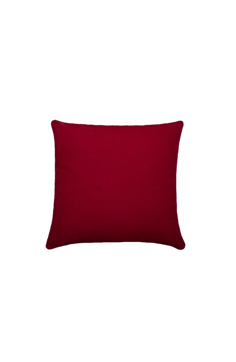 C&F Home Solid Color Diamond Tuck Cotton Decorative Throw Pillow With Insert, Alternate, color, Red