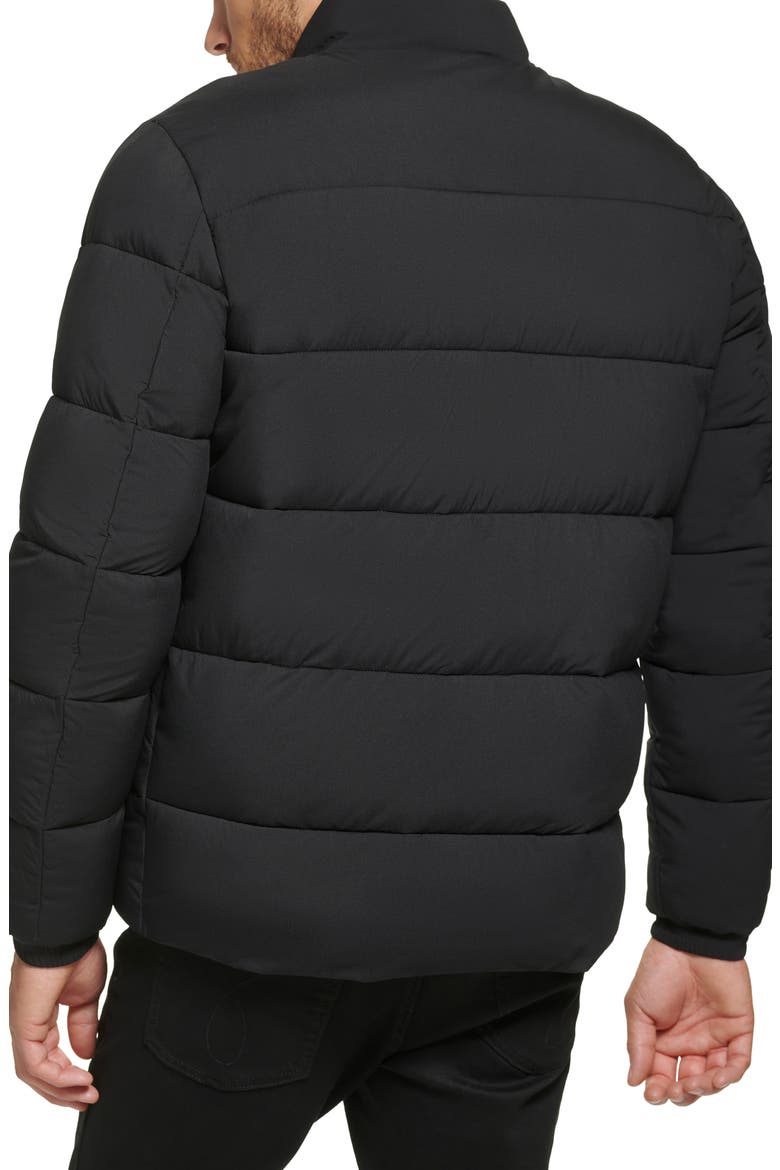 Snap Front Puffer Jacket, Alternate, color, EBONY