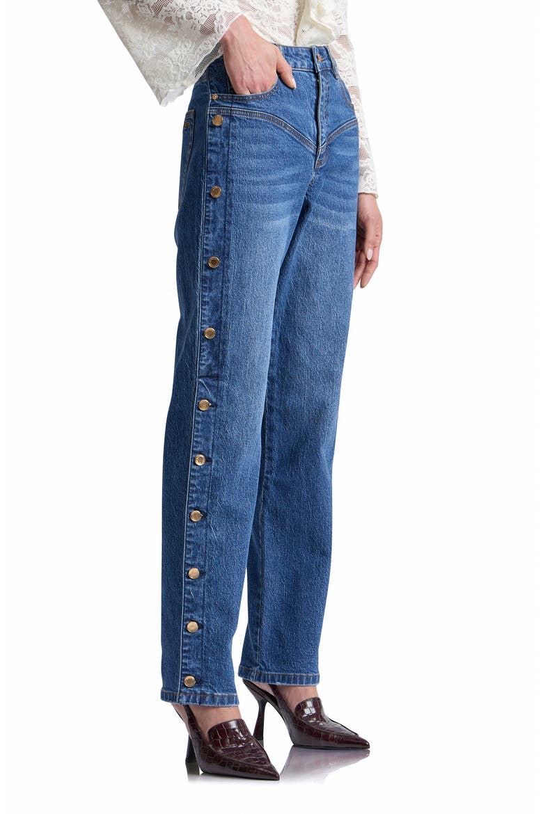 High Waist Side Shank Straight Leg Jeans, Alternate, color, YALE WASH