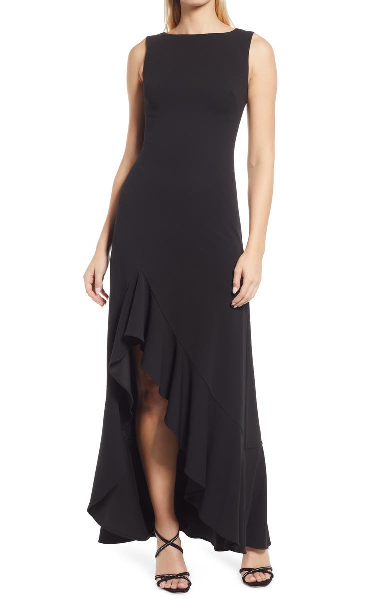 Vince Camuto Ruffe Front Sleeveless Gown, Main, color,