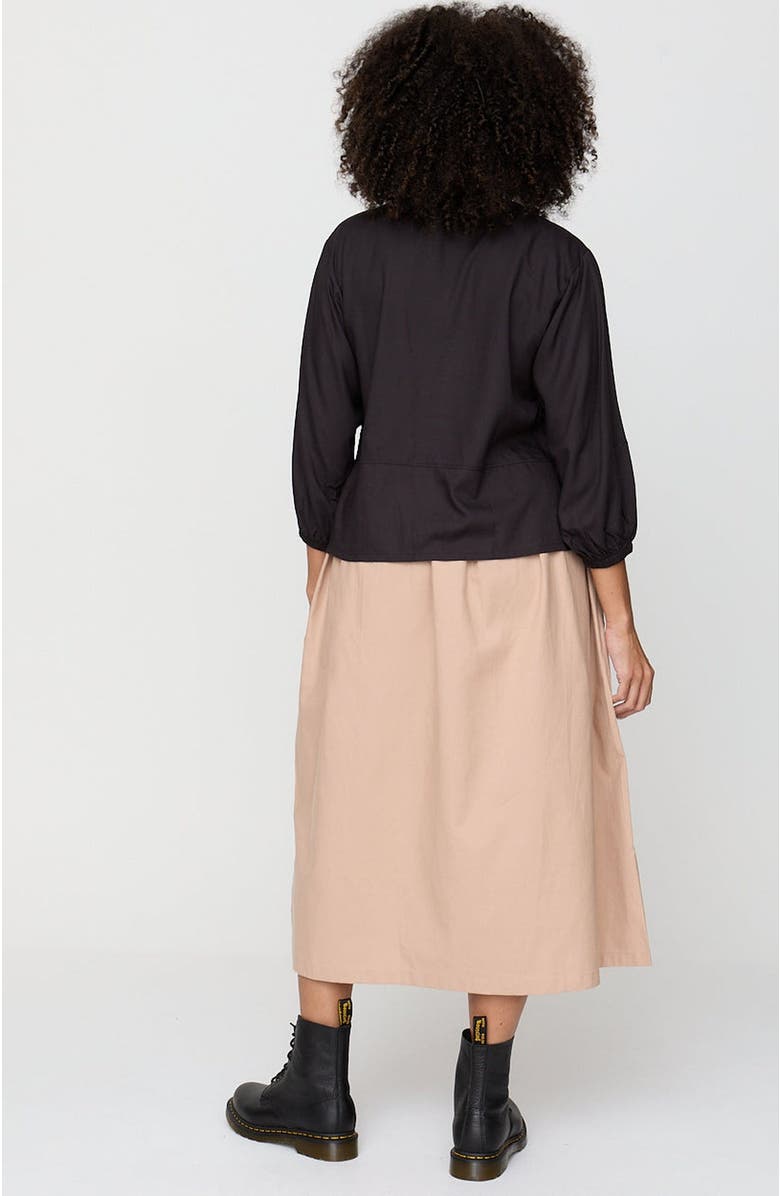 Turtledove London Organic Cotton Blake Tie Front Top, Alternate, color, Black