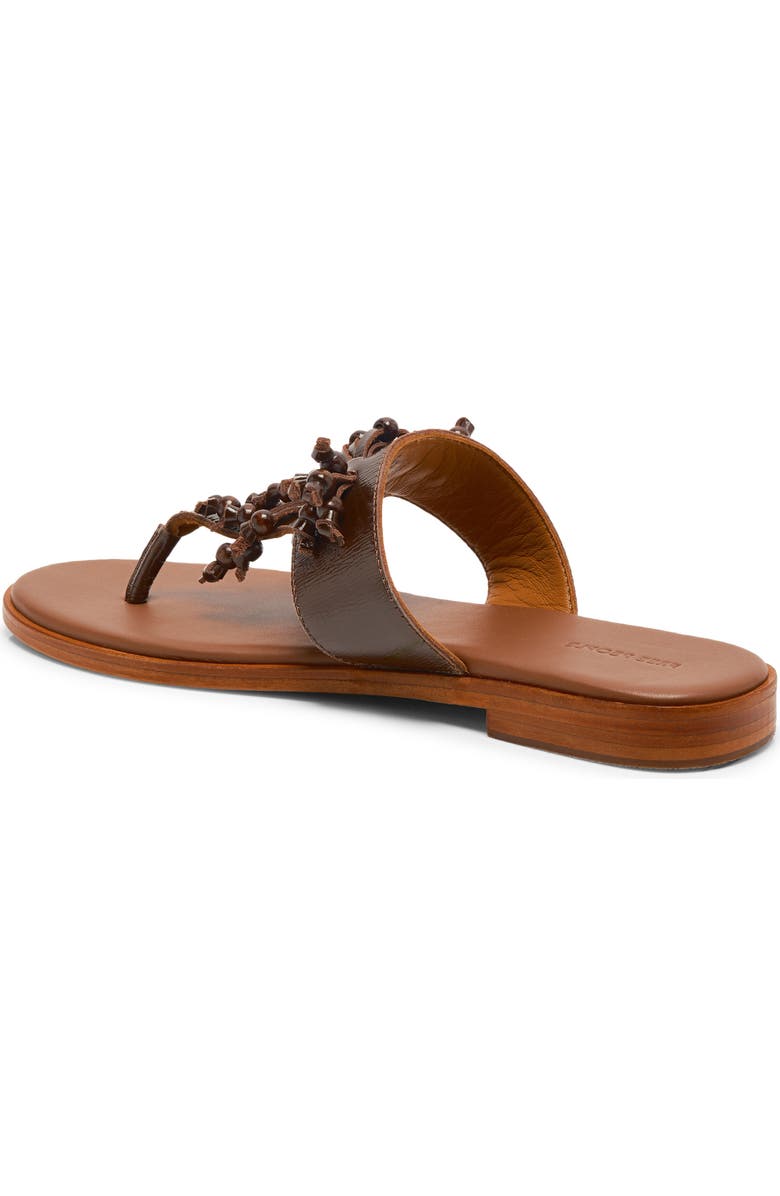 Free People Sadie Fringe Flip Flop, Alternate, color, Cognac Patent