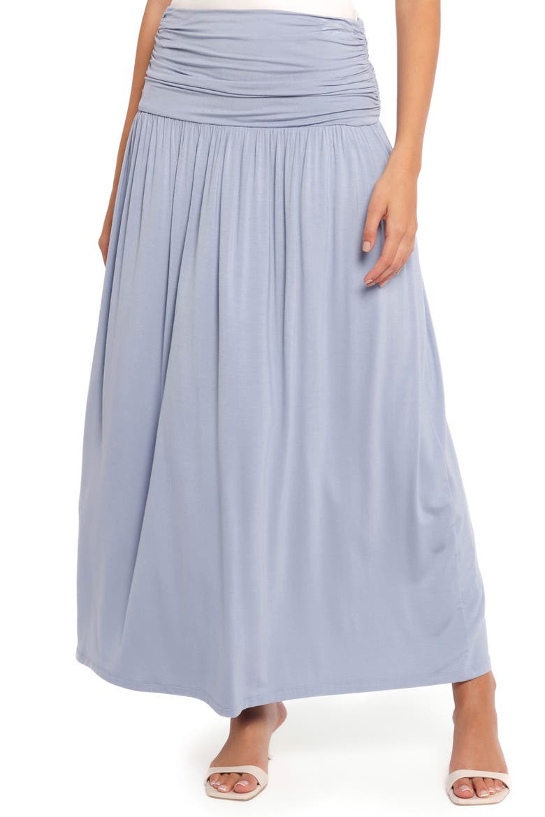 Lavia Ruched Maxi Skirt, Main, color, SOFT BLUE