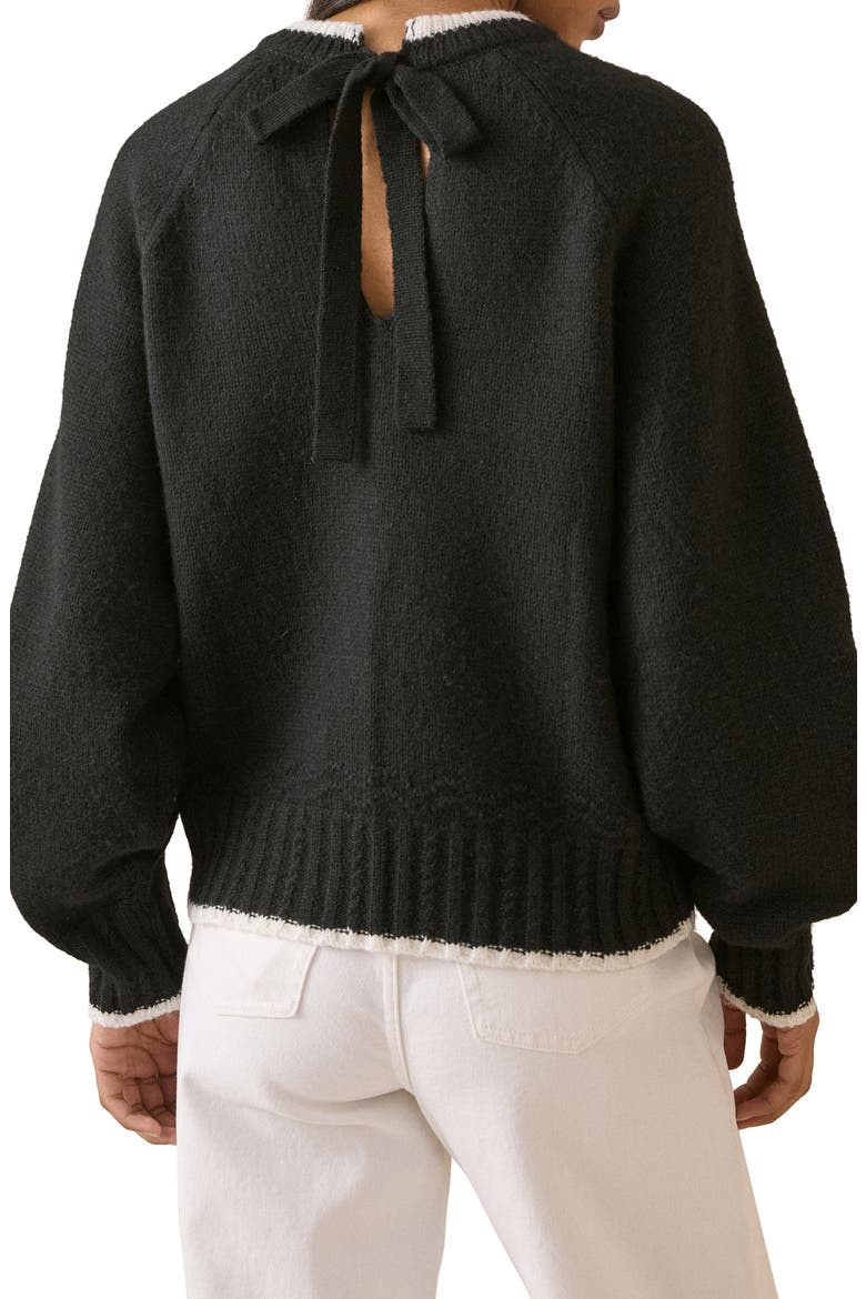 Bow Back Sweater, Alternate, color, BLACK