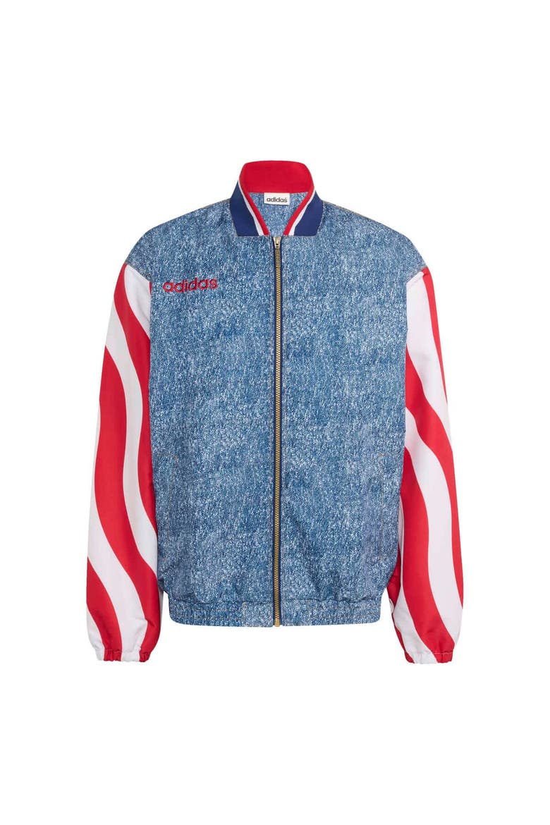 Men's adidas Blue USA 1994 Denim Graphic Full-Zip Track Jacket