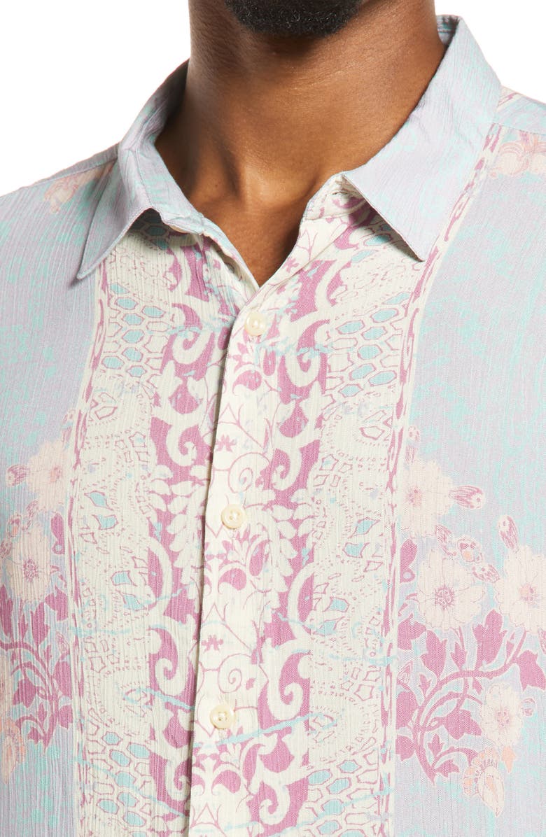 Topman Oversize Border Button-Up Shirt, Alternate, color, 